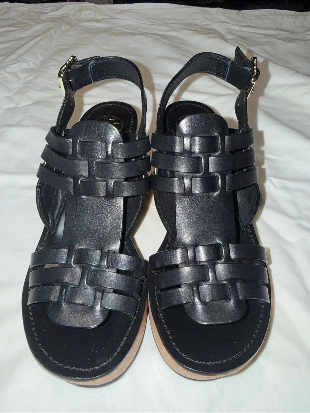 Tory Burch Leslie Cork Heeled  Wedges Size 7 M EUC